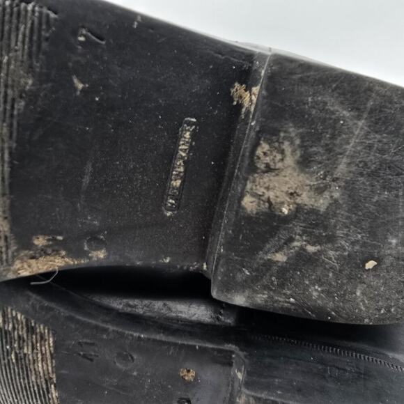 Aigle Black tall leather lined waterproof rain riding boots 41/9 - Picture 10 of 14